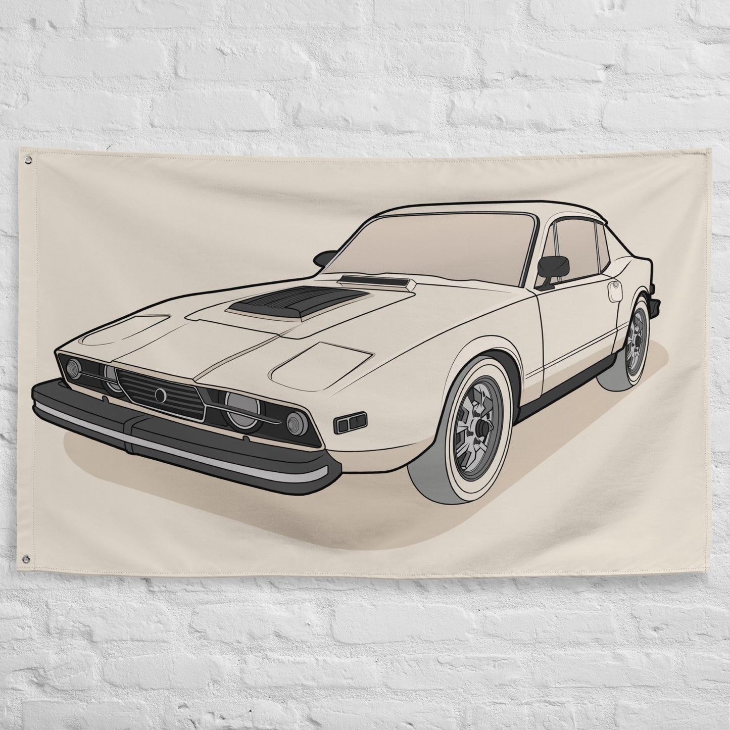 Minimalist Custom Car Art Banner For Garage or Workshop Perfects For Car Enthusiast, Dad's Man Cave