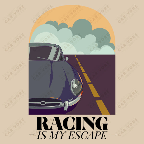 Racing Is My Escape Track Day Road Course Racing Retro Heather Dust Premium Unisex T-Shirt