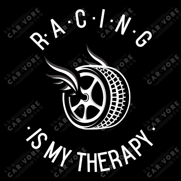 Racing Is My Therapy Wheel On Fire Track Day Road Course Racing Unisex T-Shirt
