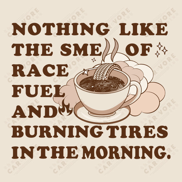 Smell of Race Fuel and Burning Tires Track Day Road Course Racing Heather Dust Premium Unisex T-Shirt