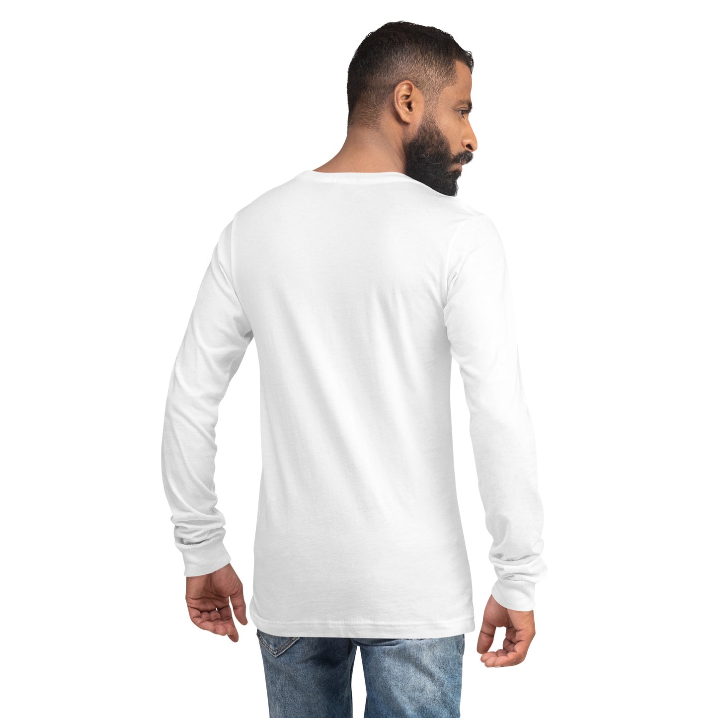 Model S Front View On Premium Unisex Long-Sleeve Shirt (3 Colors Available)