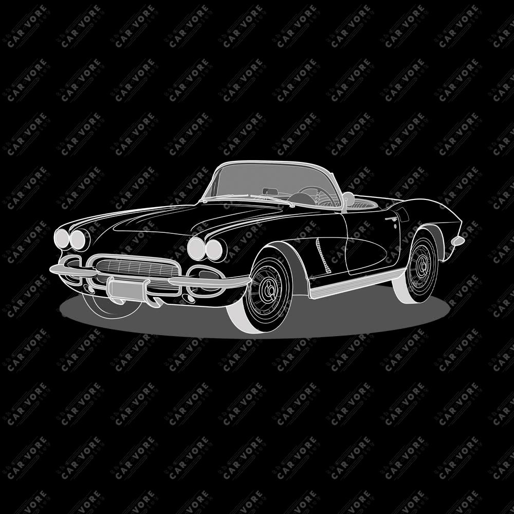 1962 Chevrolet Corvette C1 Front Side Unisex Sweatshirt (2 Colors Available)