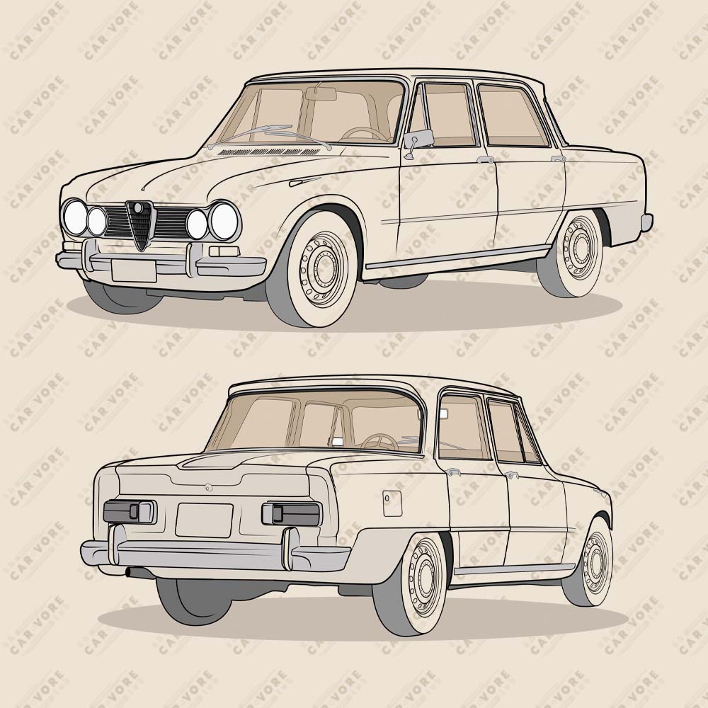 1967 Alfa Romeo Giulia Super Sedan 12 in. x 12 in. Poster