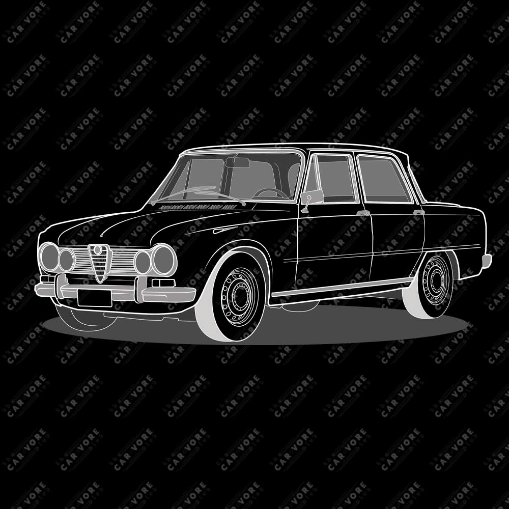 1967 Alfa Romeo Giulia Super Sedan Front Side Unisex Sweatshirt (2 Colors Available)