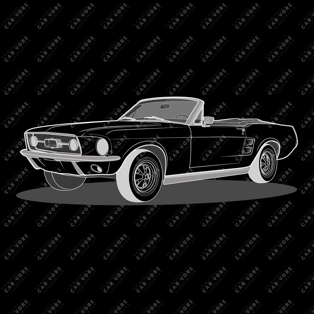 1967 Ford Mustang Convertible Front Side Unisex Sweatshirt ( 2 Colors Available)