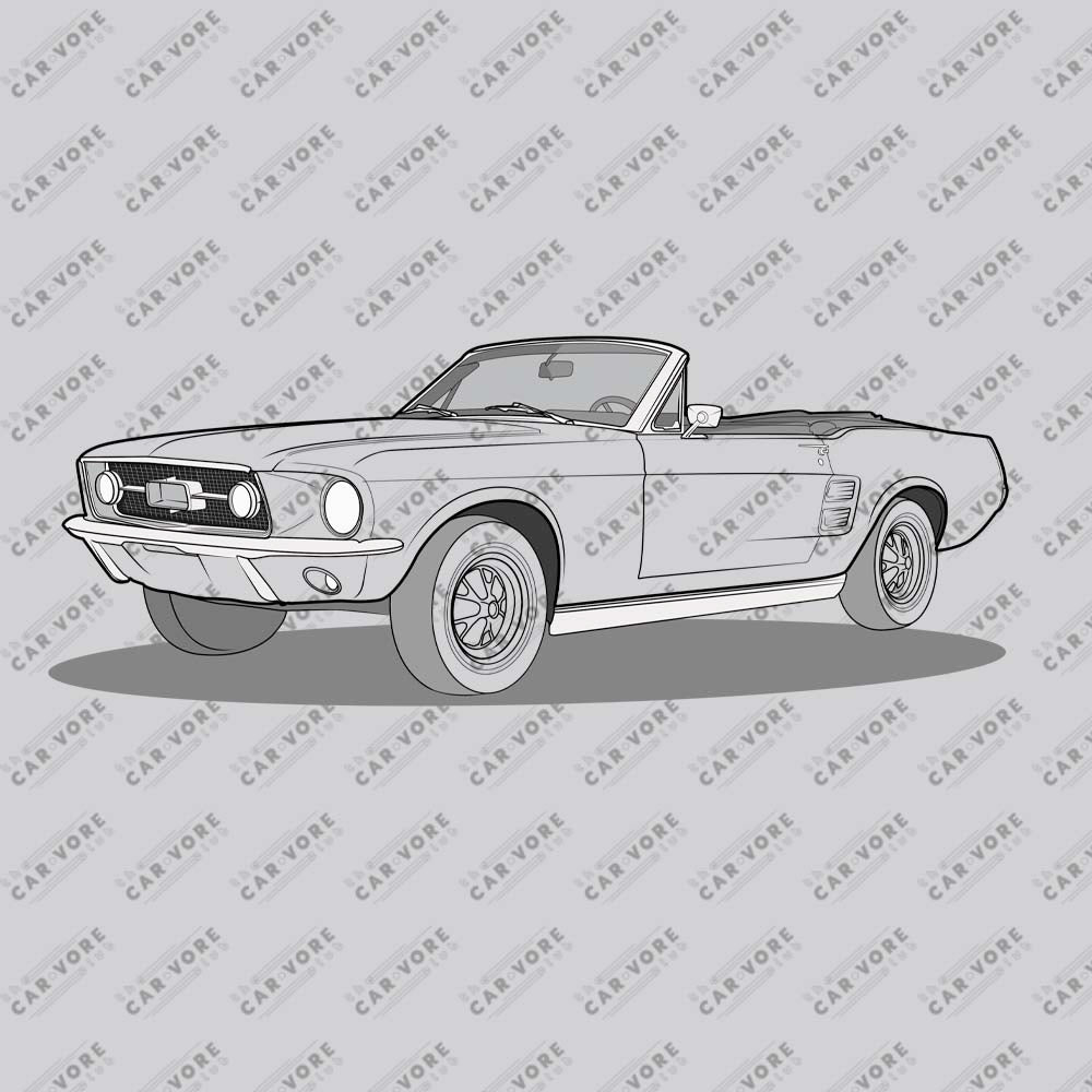 1967 Ford Mustang Convertible Front Side Unisex Sweatshirt ( 2 Colors Available)