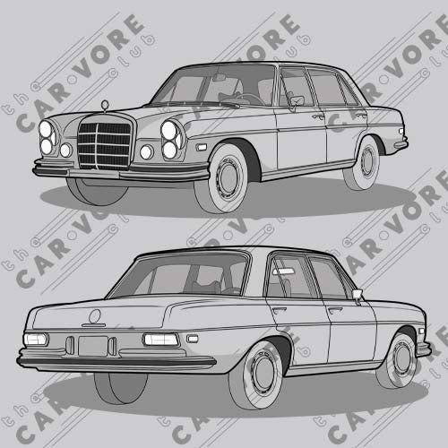 1972 Mercedes 280 SE Double Sided Unisex T-Shirt (2 Colors Available)