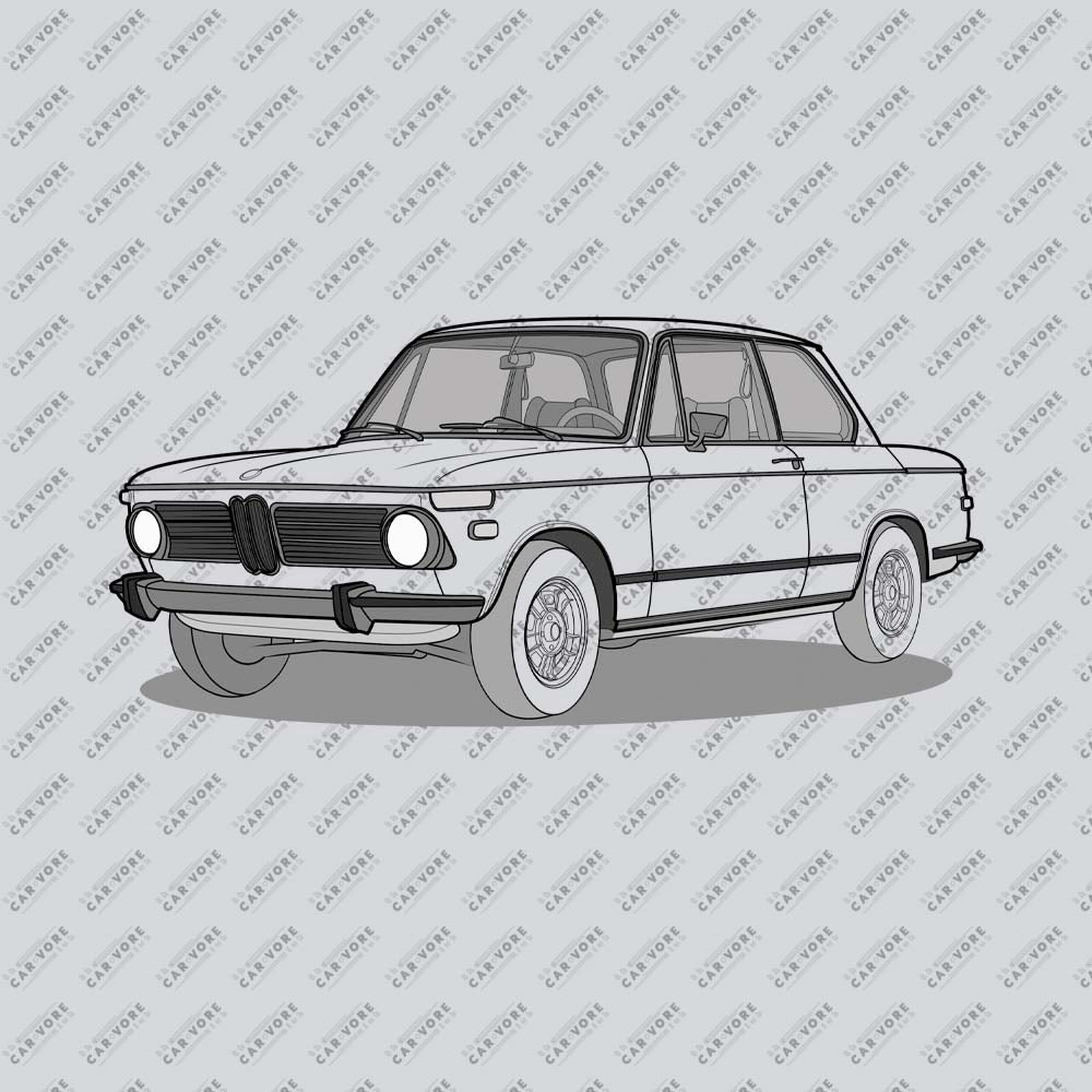 1973 BMW 2002 Front Side Unisex T-Shirt (3 Colors Available)