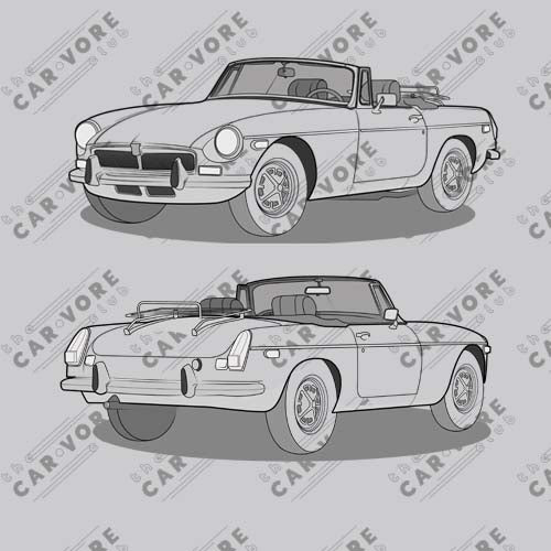 1973 MG B Double Sided Unisex Sweatshirt (2 Colors Available)