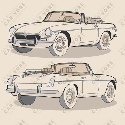 1973 MG B Double Sided Heather Dust Unisex T-Shirt