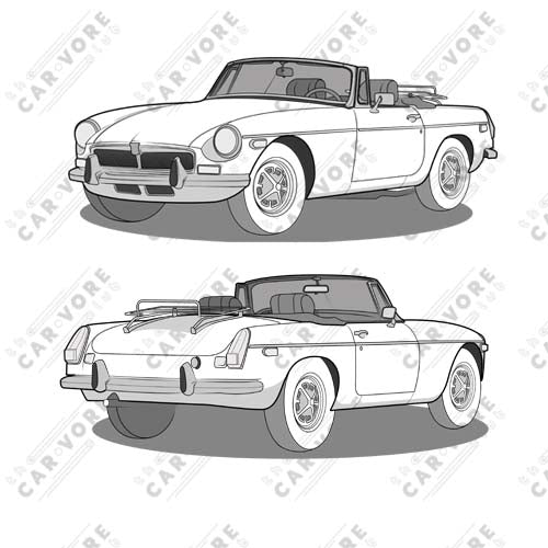 1973 MG B Double Sided Unisex T-Shirt (3 Colors Available)