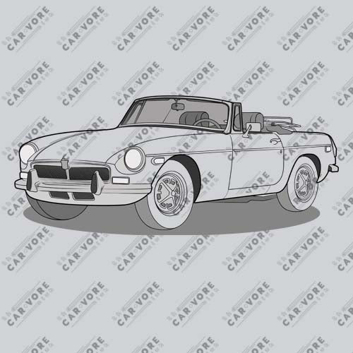 1973 MG B Front Side Unisex T-Shirt (3 Colors Available)