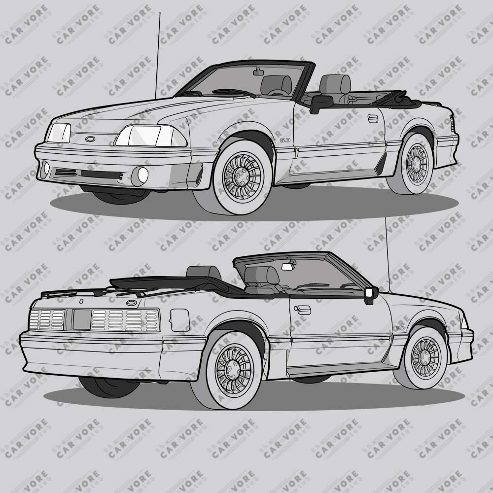 1989 Ford Mustang Convertible 5.0 Double Sided Unisex Sweatshirt
