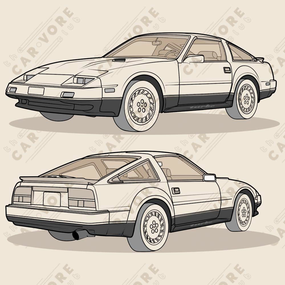 1984 Datsun Nissan 300ZX Turbo Heather Dust Double Sided Unisex T-Shirt