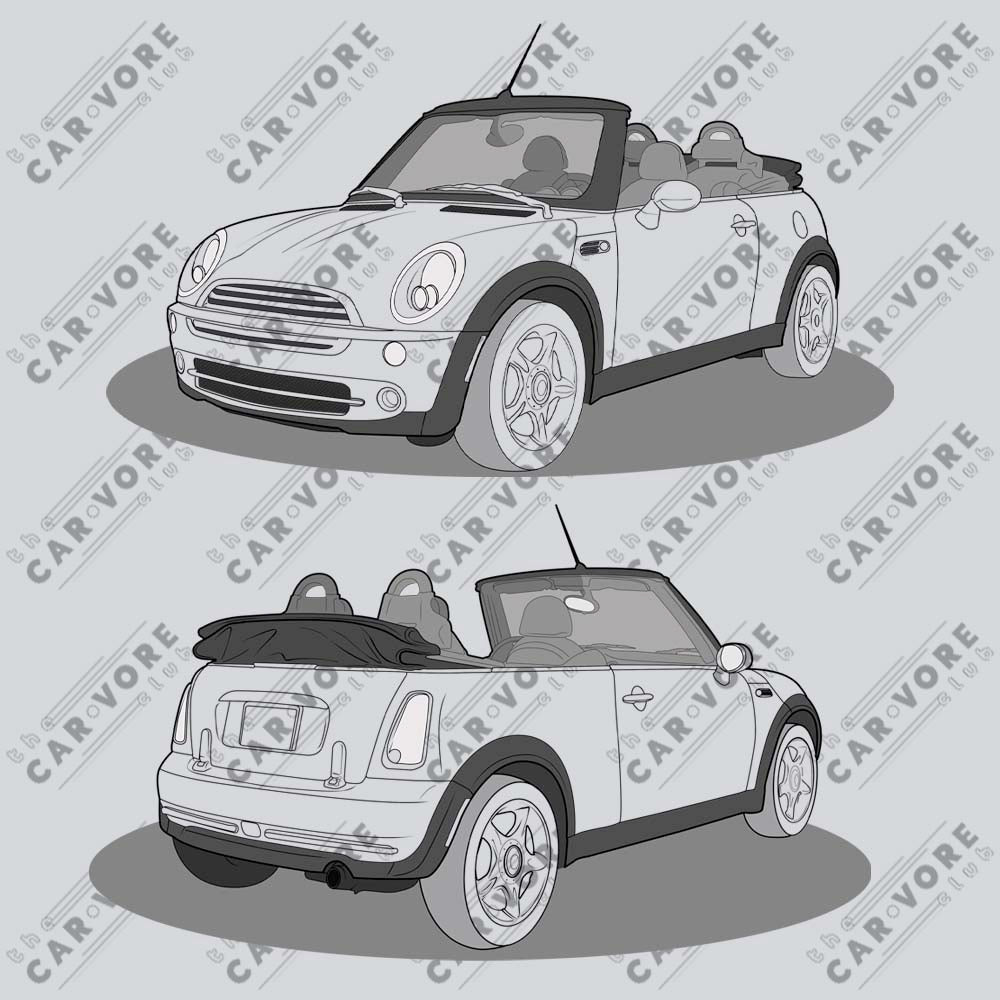 2005 Mini Cooper Convertible R52 Double Sided Unisex T-Shirt (3 Colors Available)
