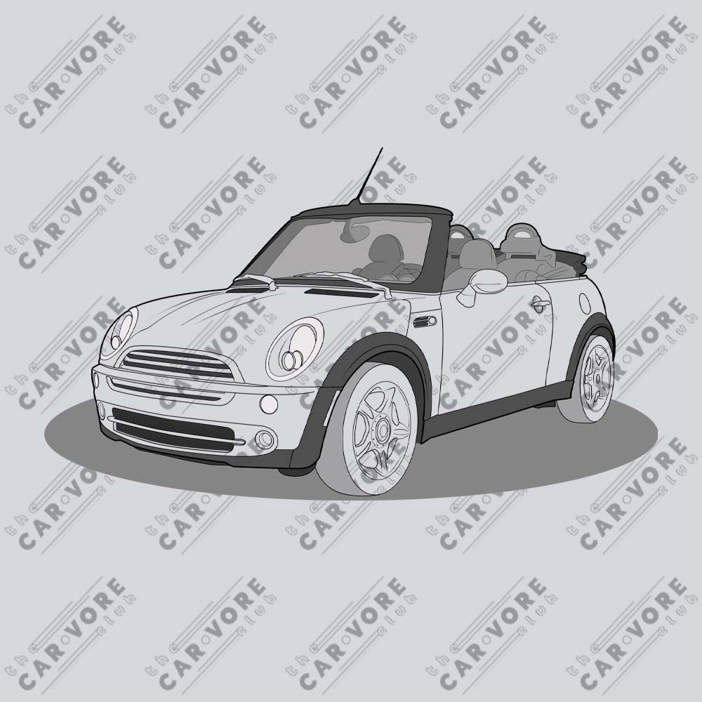 2005 Mini Cooper Convertible R52 Front Side Unisex T-Shirt (3 Colors Available)
