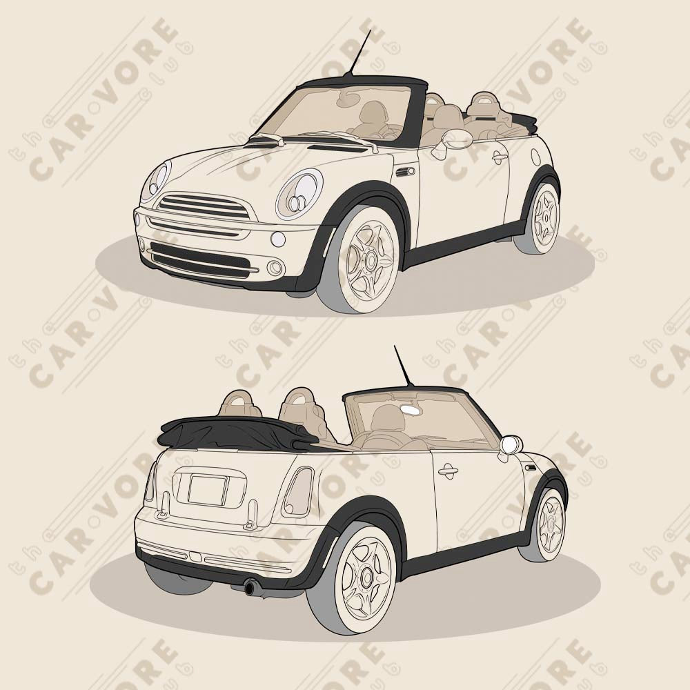 2005 Mini Cooper Convertible R52 Heather Dust Double Sided Unisex T-Shirt