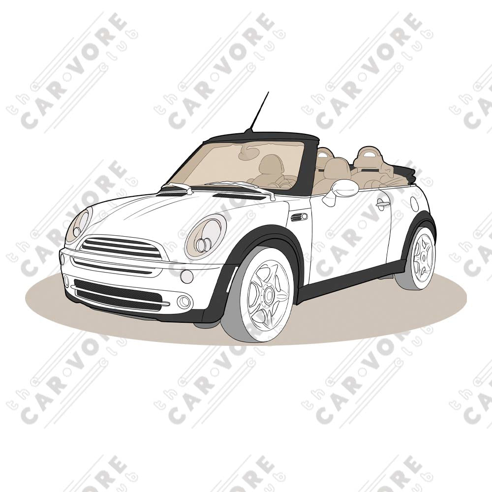 2005 Mini Cooper Convertible R52 Front Side Unisex T-Shirt (3 Colors Available)
