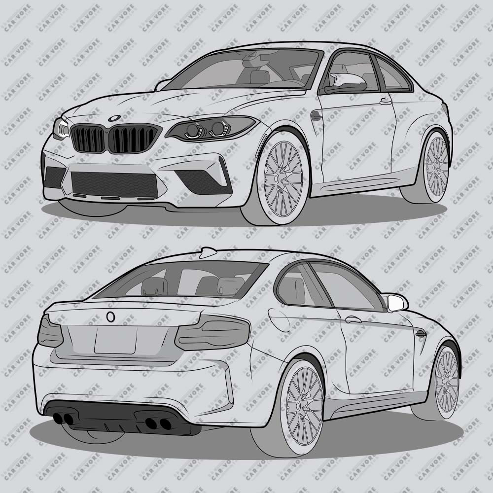 2020 BMW M2 F87 Coupe Double Sided Unisex T-Shirt (3 Colors Available)