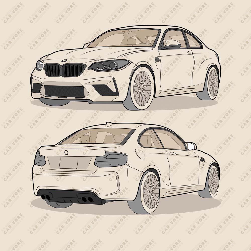 2020 BMW M2 F87 Coupe Heather Dust Double Sided Unisex T-Shirt