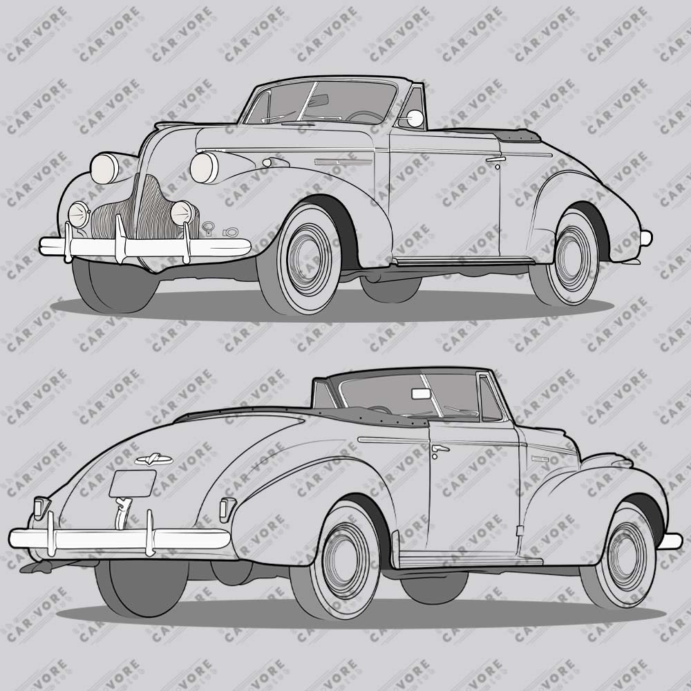 1939 Buick Special 46C Convertible Double Sided Unisex Sweatshirt (2 Colors Available)