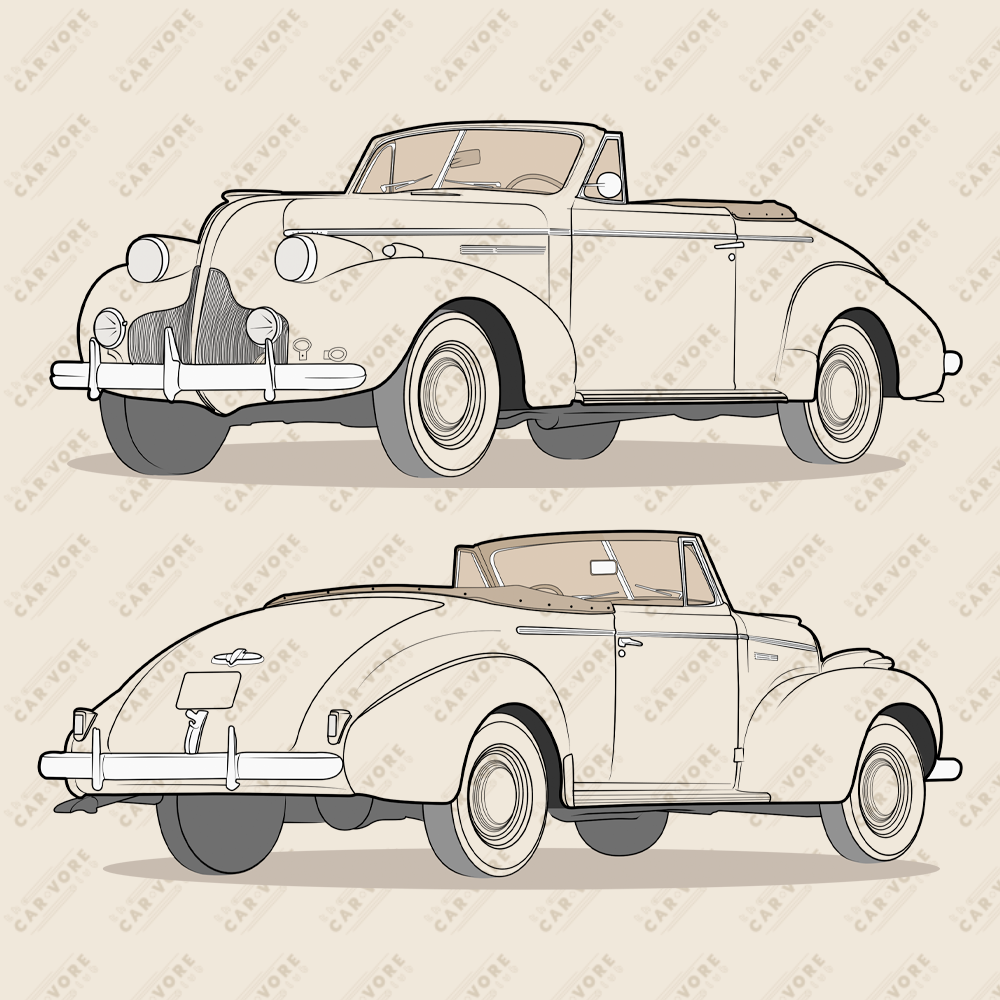1939 Buick Special 46C Convertible 12 in. X 12 in. Poster
