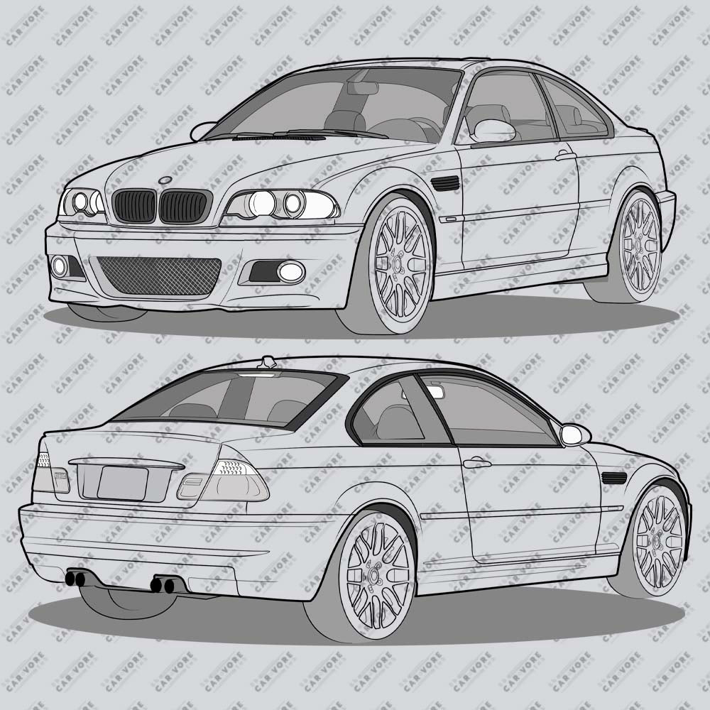 2006 BMW E46 M3 Coupe Double Sided Unisex T-Shirt (3 Colors Available)