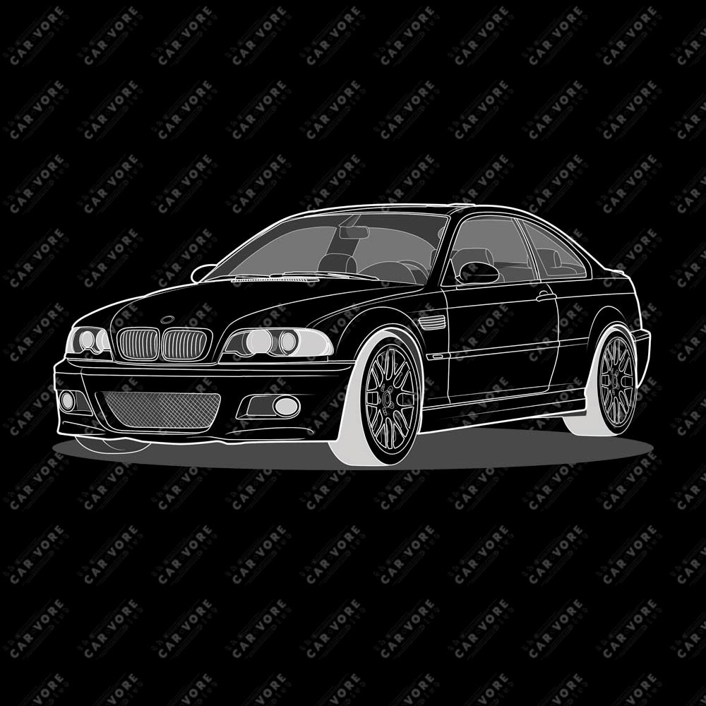 2006 BMW E46 M3 Coupe Front Side Unisex T-Shirt (3 Colors Available)