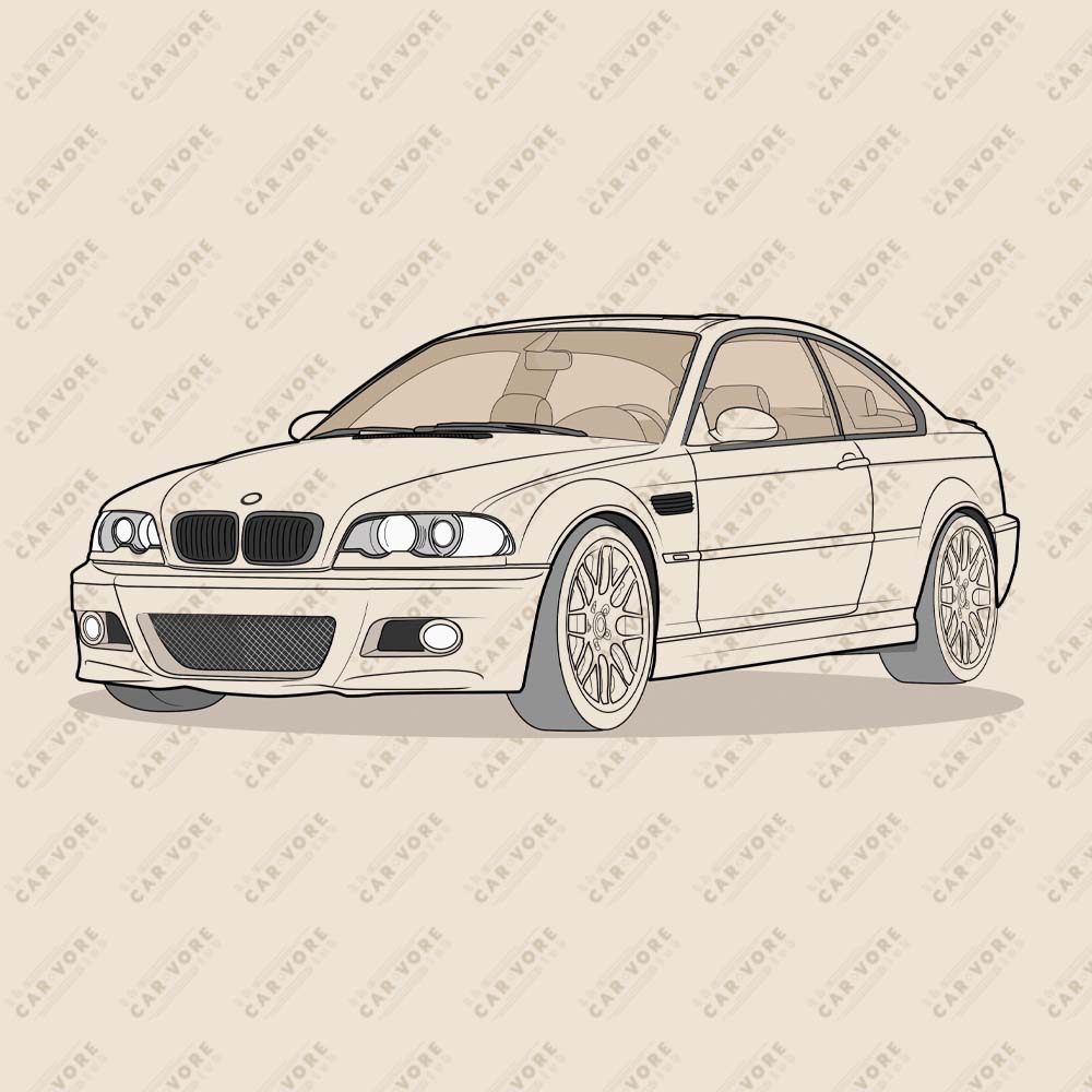 2006 BMW E46 M3 Coupe Front Side Heather Dust Unisex T-Shirt