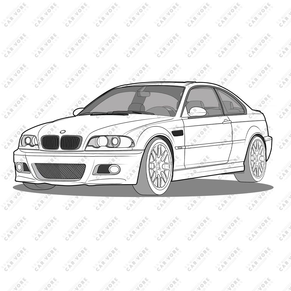 2006 BMW E46 M3 Coupe Front Side Unisex T-Shirt (3 Colors Available)