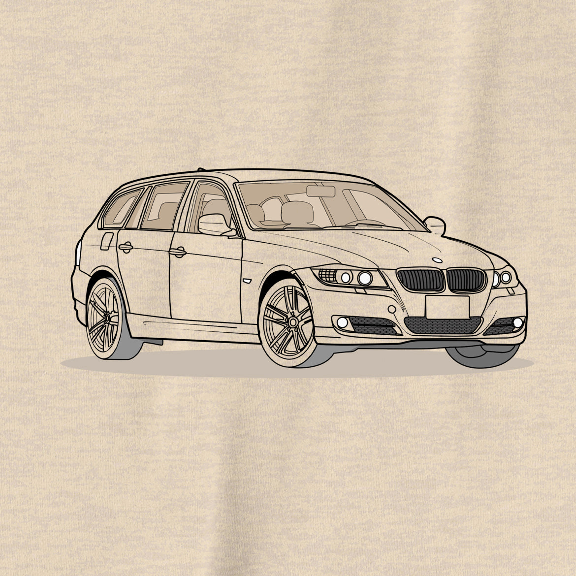 2010 BMW 328 Wagon E91 Front Side Heather Dust Unisex T-Shirt