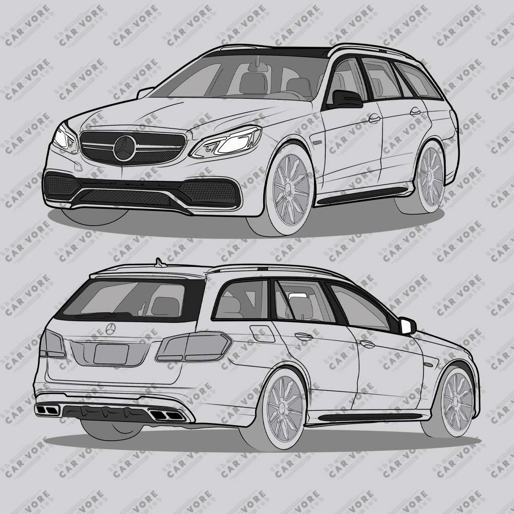 2016 Mercedes E63 AMG S Wagon W212 Double Sided Unisex Sweatshirt (2 Colors Available)