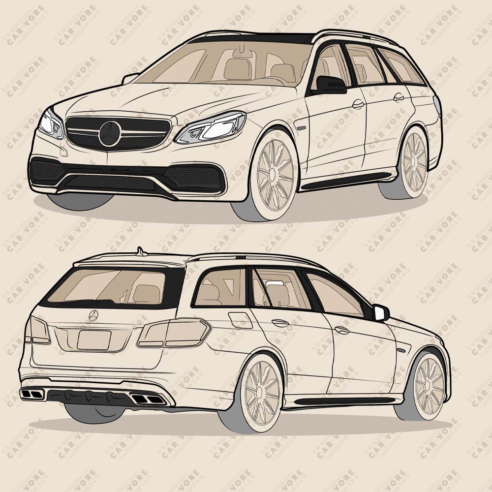 2016 Mercedes E63 AMG S Wagon W212 Heather Dust Double Sided Unisex T-Shirt