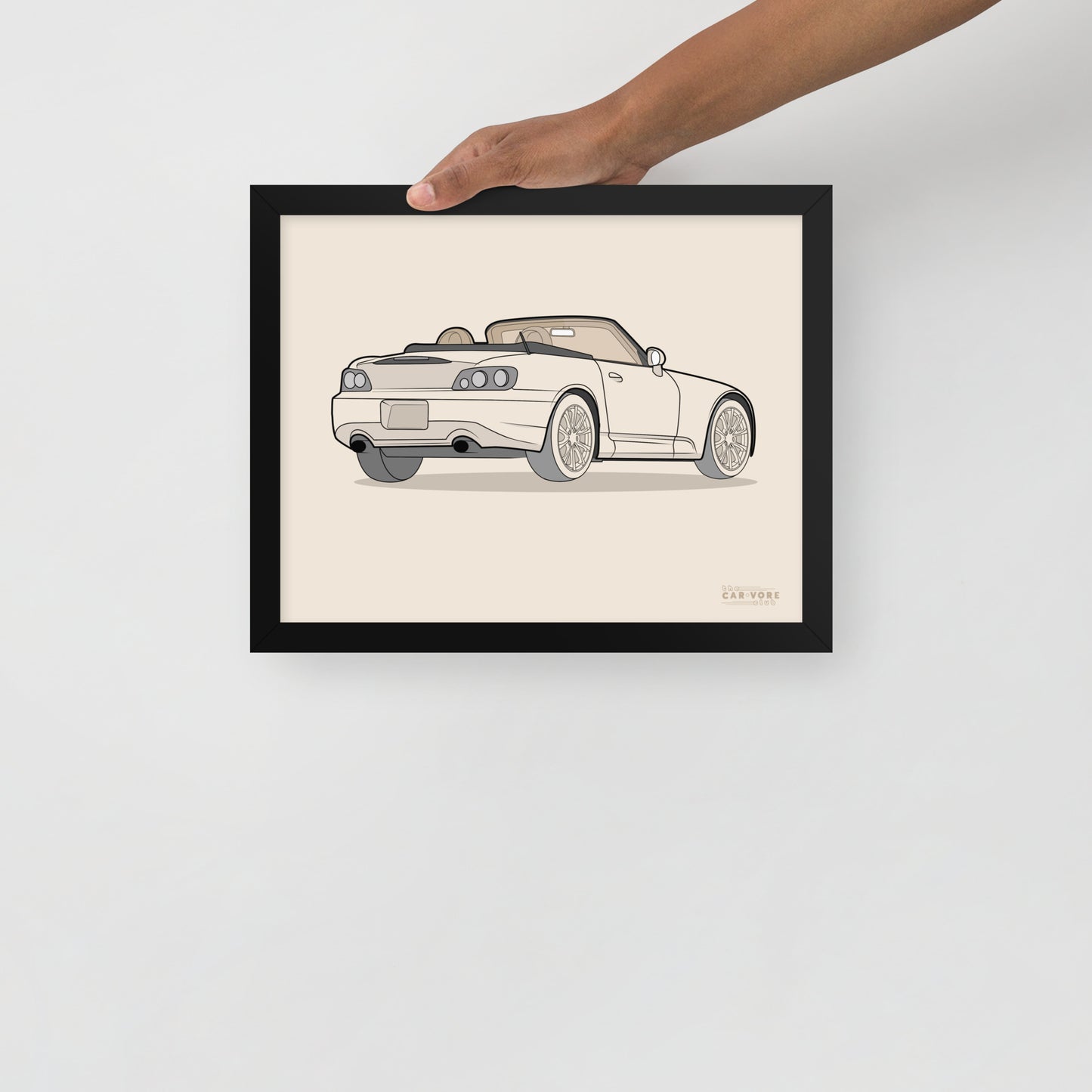 2007 Honda S2000 Rear View Framed Enhanced Matte Poster (3 Sizes & Frames Available)