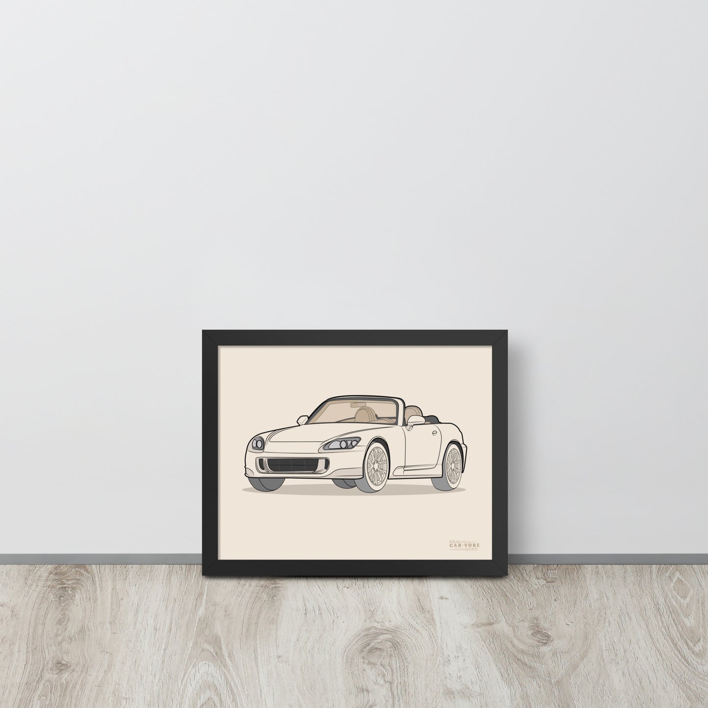 2007 Honda S2000 Front View Framed Enhanced Matte Poster (3 Sizes & Frames Available)