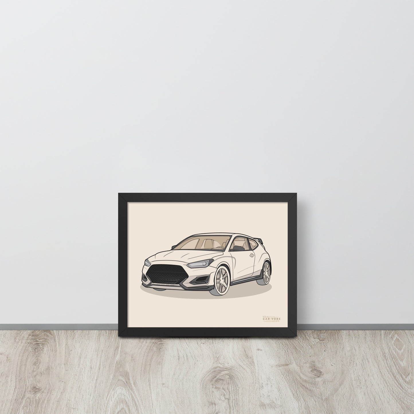 2021 Veloster N Front View Framed Enhanced Matte Poster For Hyundai Enthusiasts (3 Sizes & Frame Colors Available)