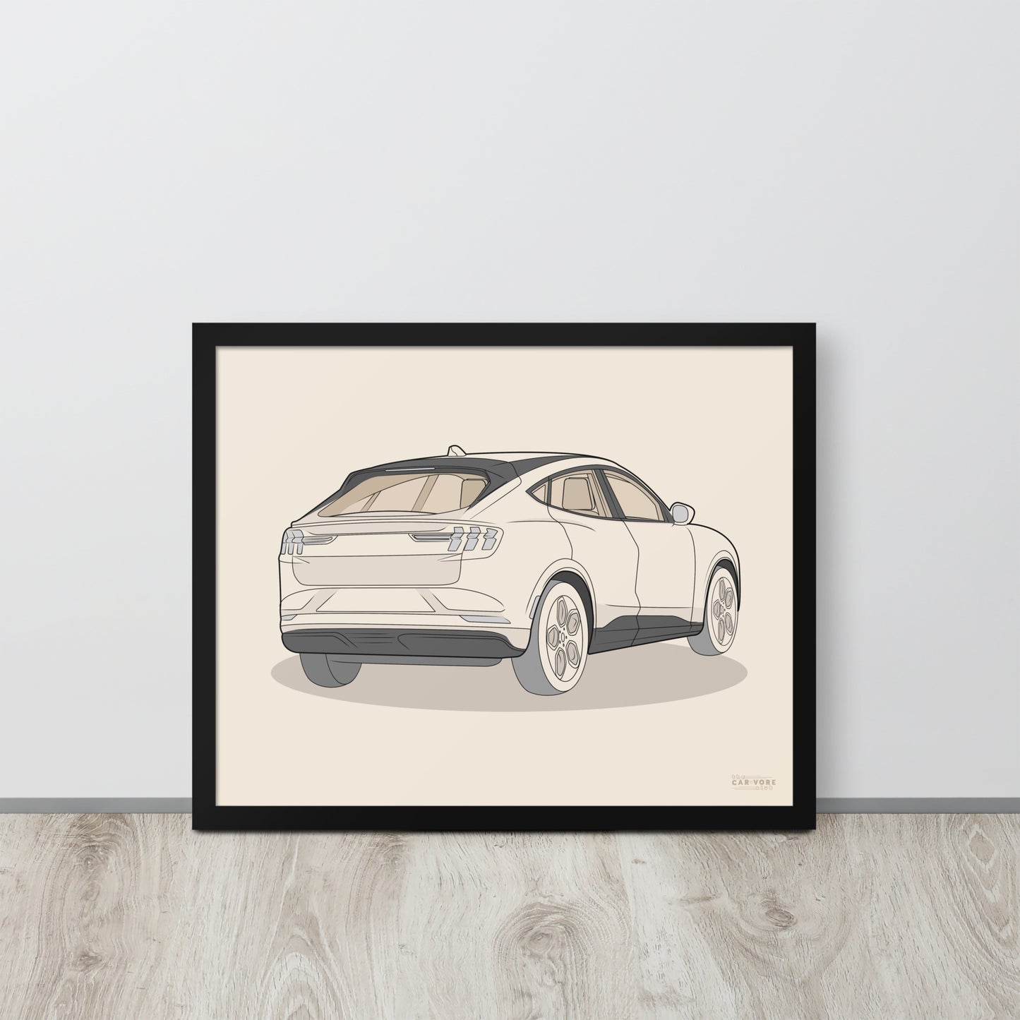 2021 Ford Mustang Mach-E GT Rear View Framed Enhanced Matte Poster (3 Colors & Sizes Available)