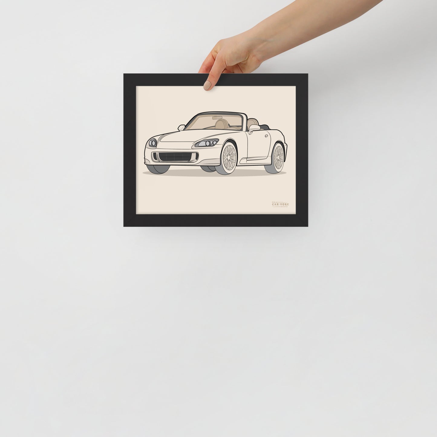 2007 Honda S2000 Front View Framed Enhanced Matte Poster (3 Sizes & Frames Available)