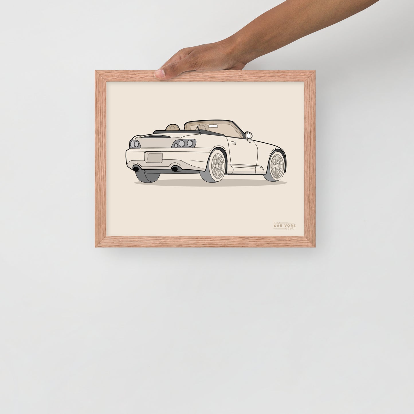 2007 Honda S2000 Rear View Framed Enhanced Matte Poster (3 Sizes & Frames Available)