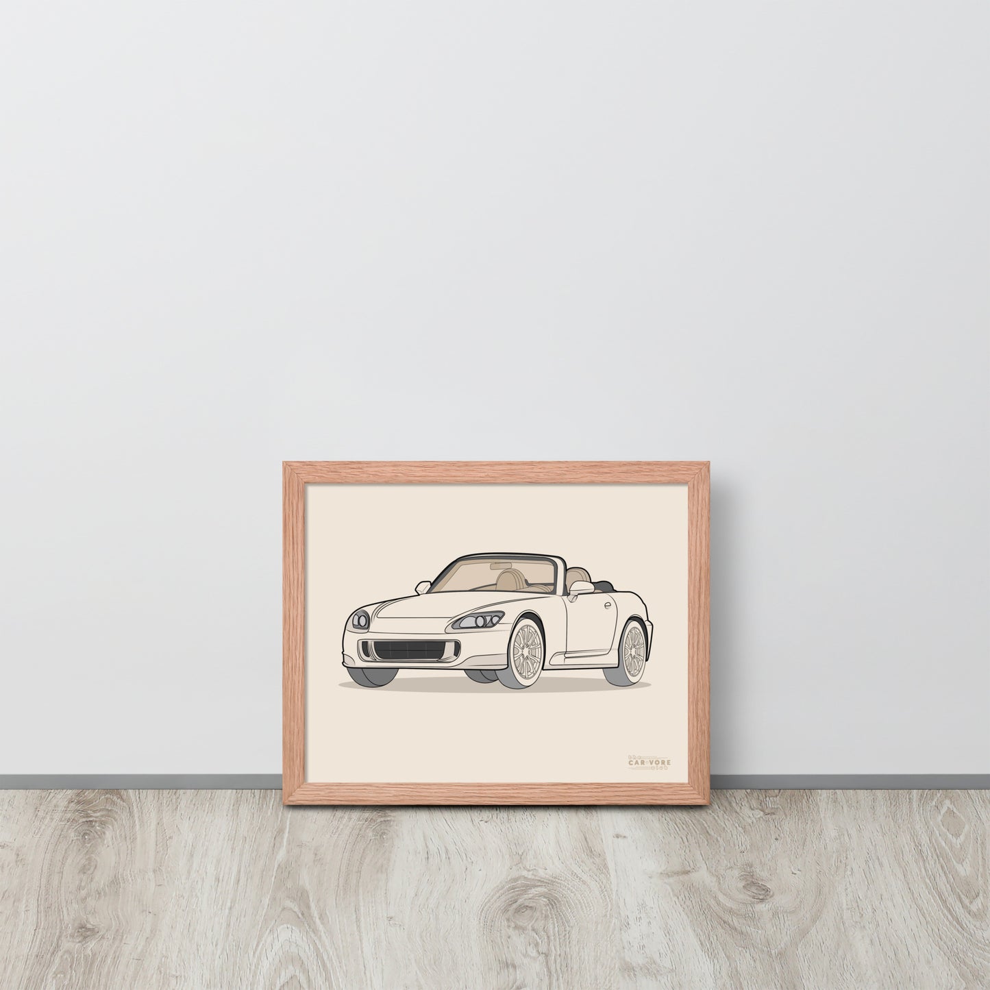 2007 Honda S2000 Front View Framed Enhanced Matte Poster (3 Sizes & Frames Available)