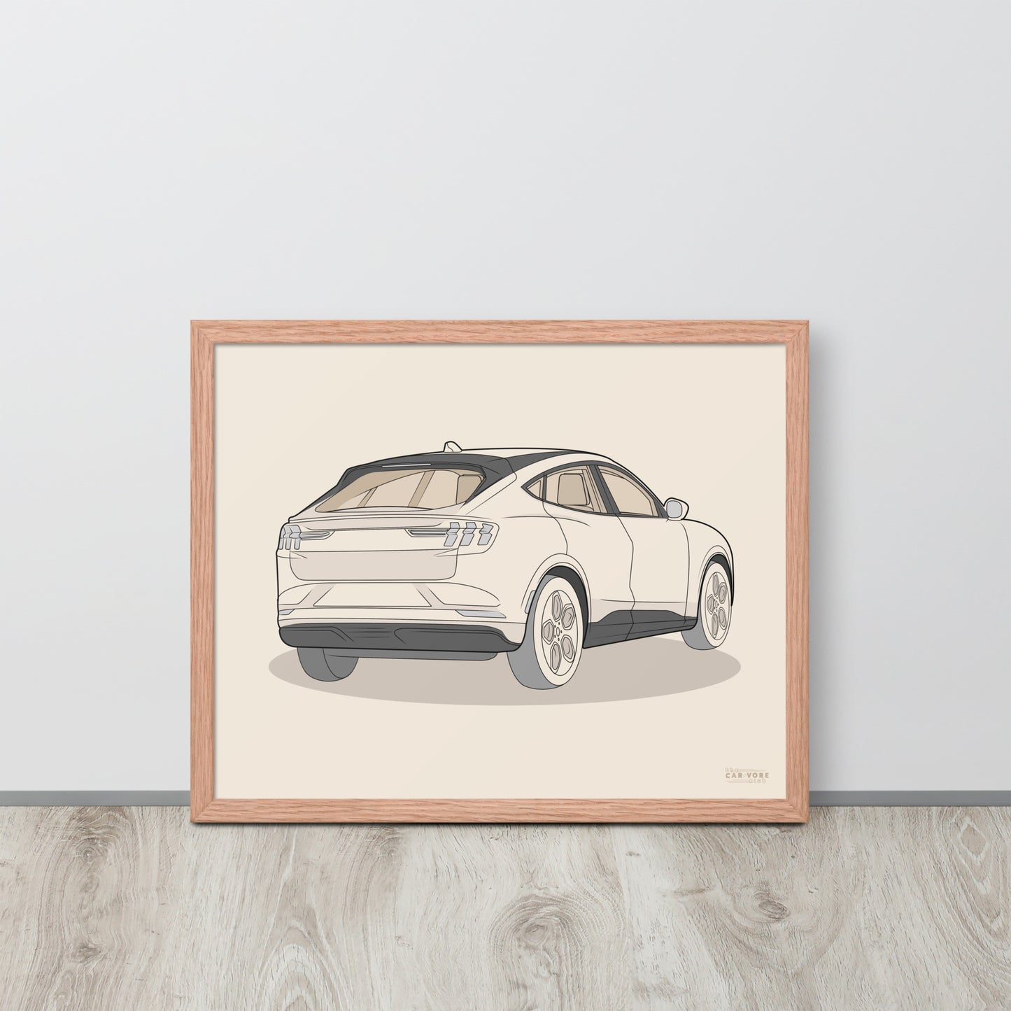 2021 Ford Mustang Mach-E GT Rear View Framed Enhanced Matte Poster (3 Colors & Sizes Available)