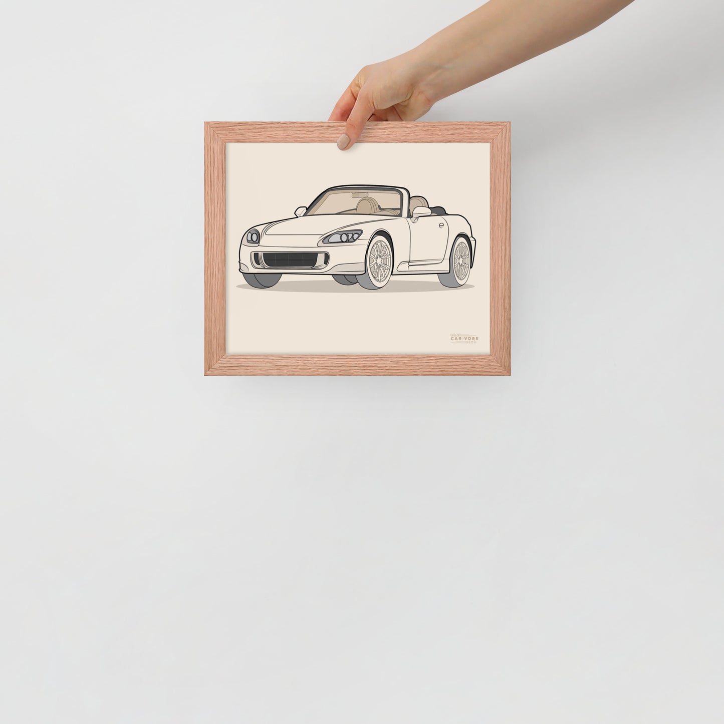 2007 Honda S2000 Front View Framed Enhanced Matte Poster (3 Sizes & Frames Available)