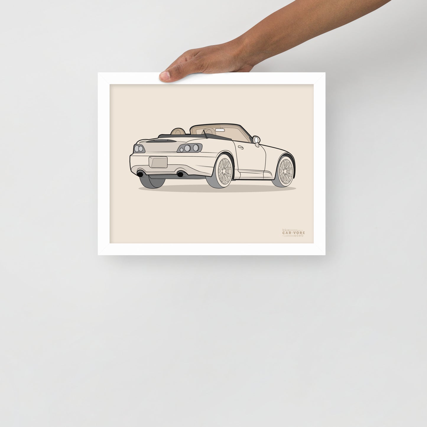 2007 Honda S2000 Rear View Framed Enhanced Matte Poster (3 Sizes & Frames Available)