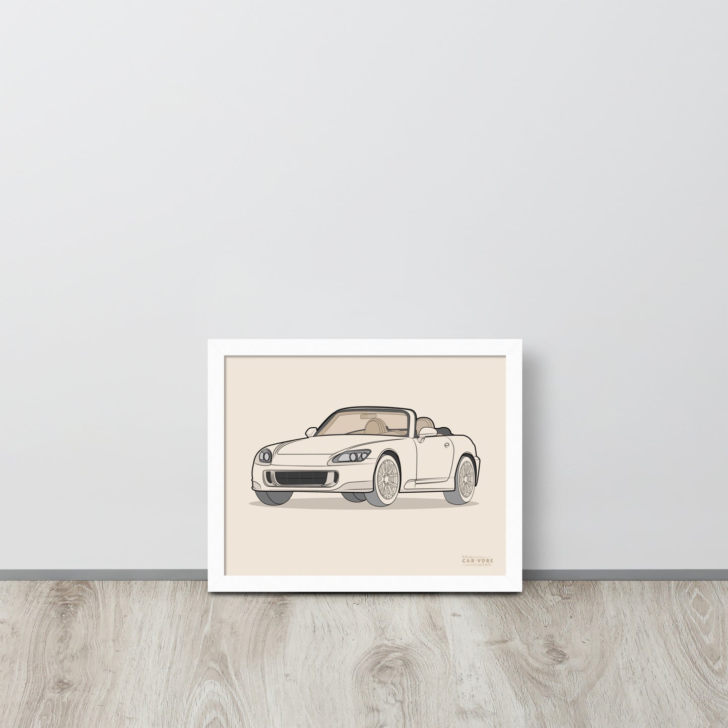 2007 Honda S2000 Front View Framed Enhanced Matte Poster (3 Sizes & Frames Available)