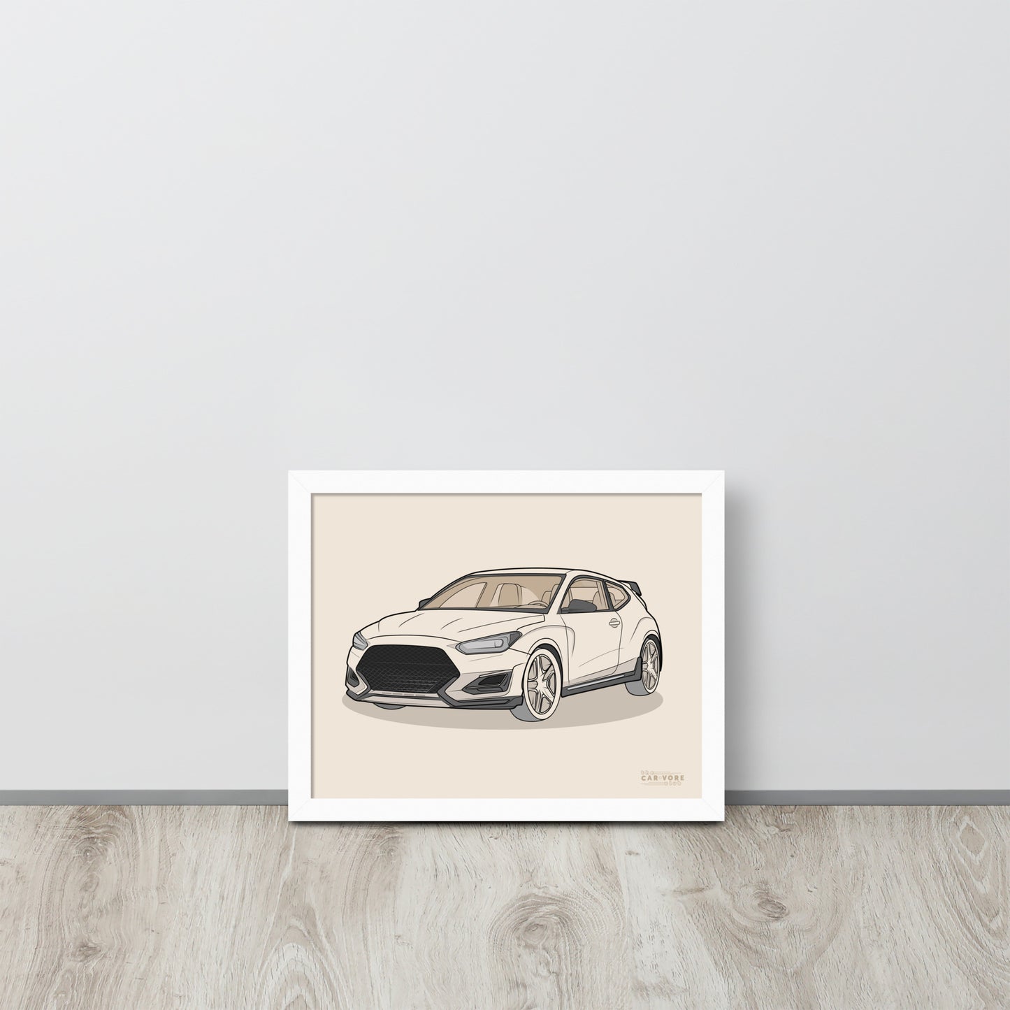 2021 Veloster N Front View Framed Enhanced Matte Poster For Hyundai Enthusiasts (3 Sizes & Frame Colors Available)