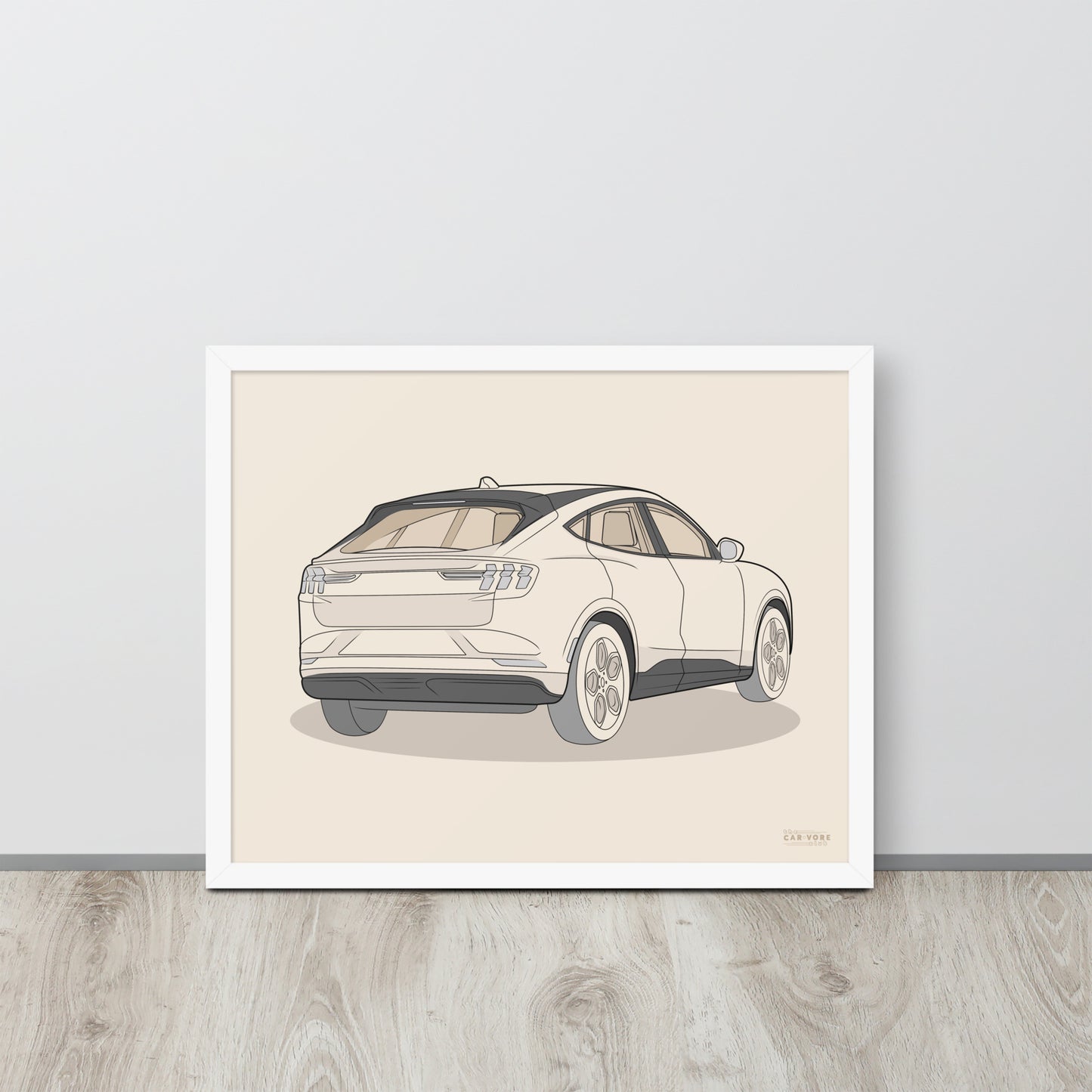 2021 Ford Mustang Mach-E GT Rear View Framed Enhanced Matte Poster (3 Colors & Sizes Available)