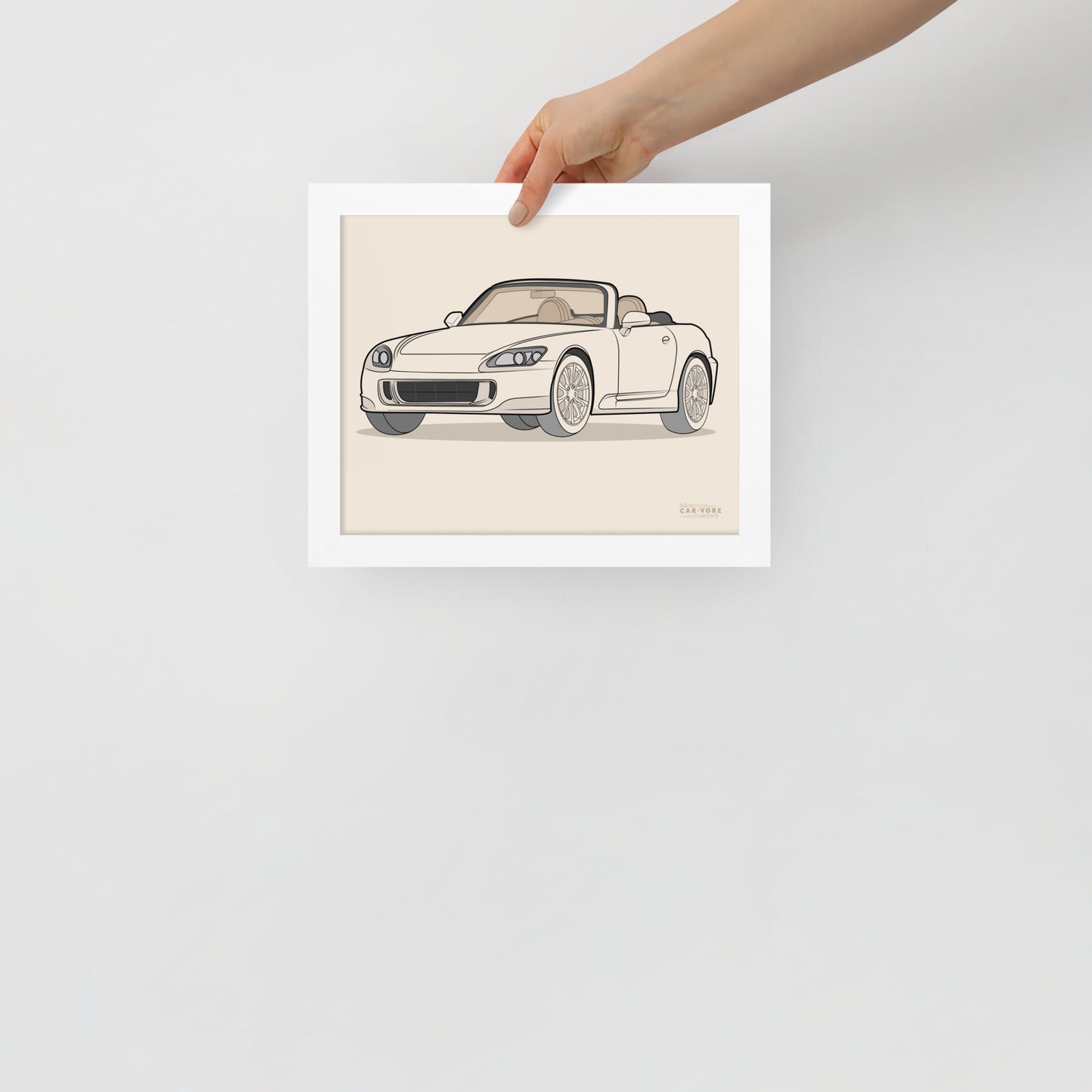 2007 Honda S2000 Front View Framed Enhanced Matte Poster (3 Sizes & Frames Available)