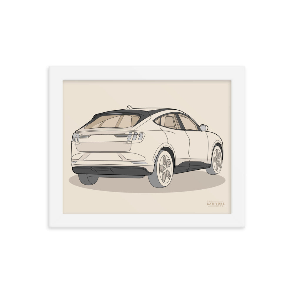 2021 Ford Mustang Mach-E GT Rear View Framed Enhanced Matte Poster (3 Colors & Sizes Available)