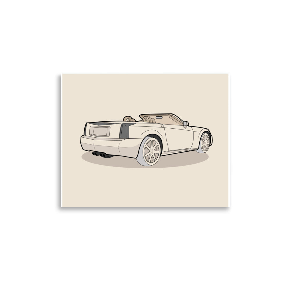 2006 XLR Rear View Poster For Cadillac Enthusiasts (3 Sizes Available)
