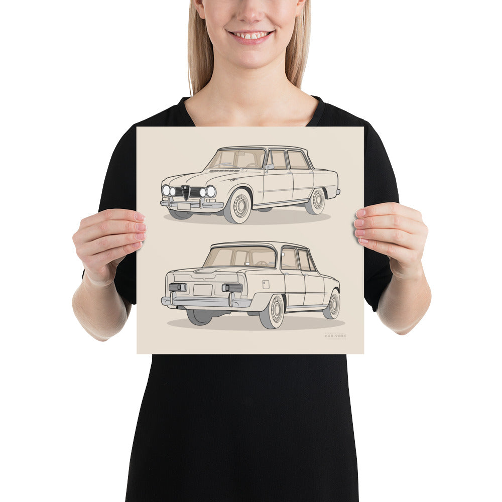 1967 Alfa Romeo Giulia Super Sedan 12 in. x 12 in. Poster